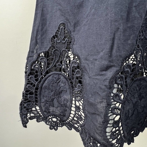 LOGO Lori Goldstein Navy Lace Hem Tunic Top Size XXS Dress - Picture 5 of 11